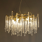 Люстра на подвесе с каркасом из металла и прозрачными подвесками из стекла Droplet Chandelier варинант исполнения - 1 | Loft Concept в Брянске