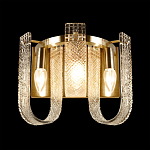 Бра с металлическим основанием золотого цвета и хрустальными подвесками Textured Glass варинант исполнения - 3 | Loft Concept в Брянске