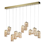 Подвесной светильник линейный с плафонами волнистой формы из фактурного стекла Big Wave варинант исполнения - 8 | Loft Concept в Брянске