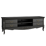 ТВ-тумба черная из массива бука с 4-мя ящиками и 2-мя полками Black Provence варинант исполнения - 1 | Loft Concept в Брянске