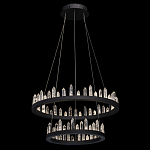 Люстра с двумя кольцами черного цвета с хрустальными элементами QUARTZ CRYSTAL варинант исполнения - 3 | Loft Concept в Брянске