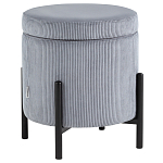 Серо-голубой пуф на черных ножках SANJAY варинант исполнения - 1 | Loft Concept в Брянске