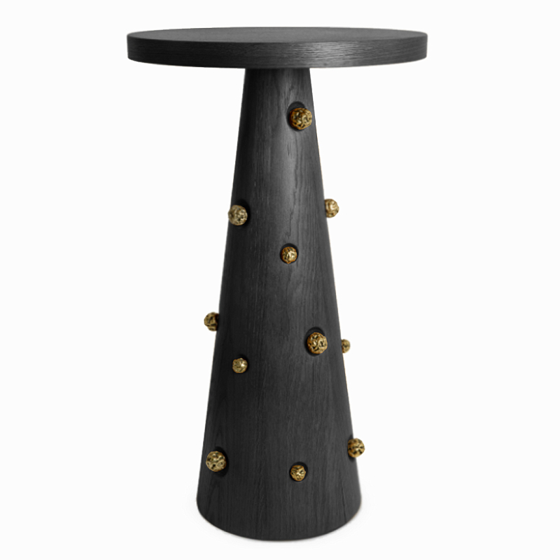 Приставной столик Okinawa Black Side table Черный Золотой в Брянске | Loft Concept 