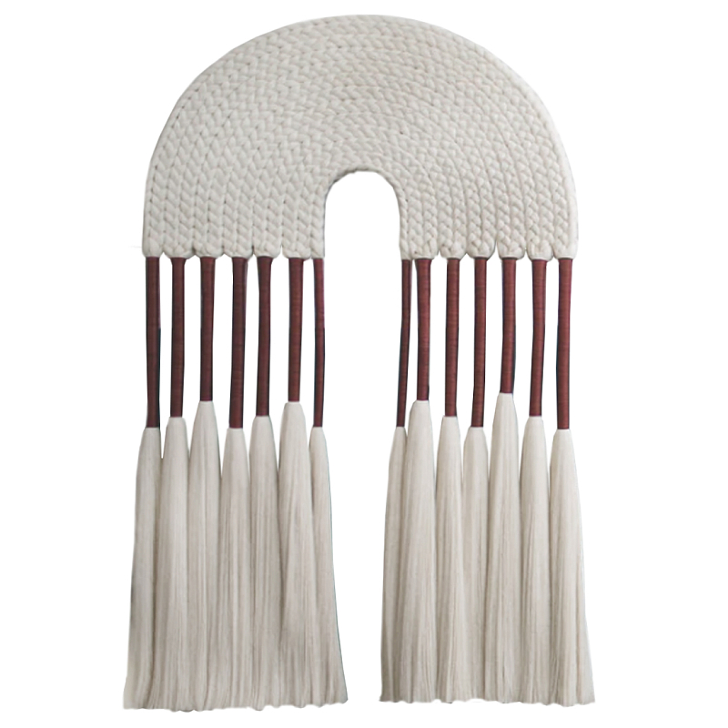 Настенное украшение из хлопковых нитей Volcan Wall Hanging Белый Вишневый в Брянске | Loft Concept 