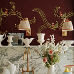 Обои с вышивкой ручной работы Fyodor Original colourway on Merlot linen варинант исполнения - 4 | Loft Concept в Брянске