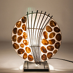 Настольная лампа из перламутра и дерева на подставке Indonesian Shell варинант исполнения - 4 | Loft Concept в Брянске