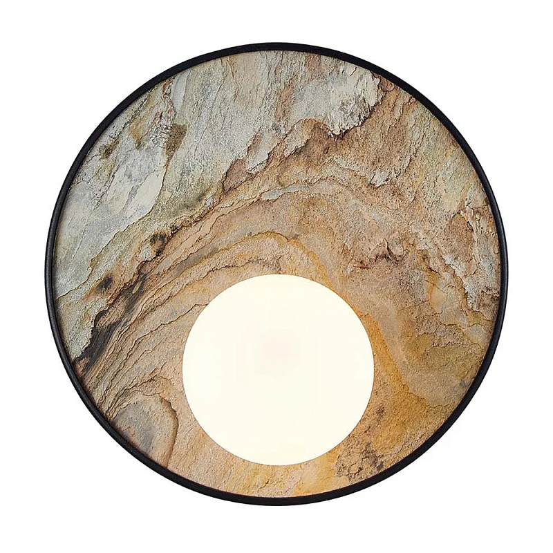 Бра круглое с каменным диском в металлической раме Sandstone Painting  в Брянске | Loft Concept 