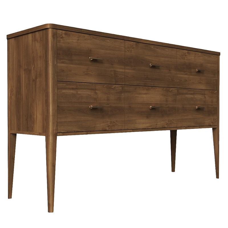 Консоль 6 ящиков из массива бука Tasteful Furniture Серый Коричневый Консоль 6 ящиков из массива бука Tasteful Furniture Серый Коричневый в Брянске | Loft Concept