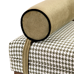 Банкетка Banquette PIED DE POULE с принтом гусиная лапка и бежевыми подлокотниками  варинант исполнения - 1 | Loft Concept в Брянске