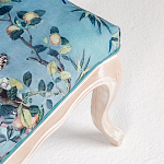 Банкетка из массива бука с цветочным принтом Turquoise Beige Chinoiserie Garden Banquette варинант исполнения - 4 | Loft Concept в Брянске