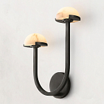 Бра с 2-мя мраморными плафонами на черном корпусе Light Warm Light варинант исполнения - 1 | Loft Concept в Брянске