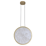 Светодиодный подвесной светильник круглой формы с металлической рамой золотого цвета Marble Glow 47 варинант исполнения - 2 | Loft Concept в Брянске