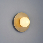 Бра круглое с плафоном из натурального камня на латунном основании Cryptocrystalline Stone варинант исполнения - 7 | Loft Concept в Брянске