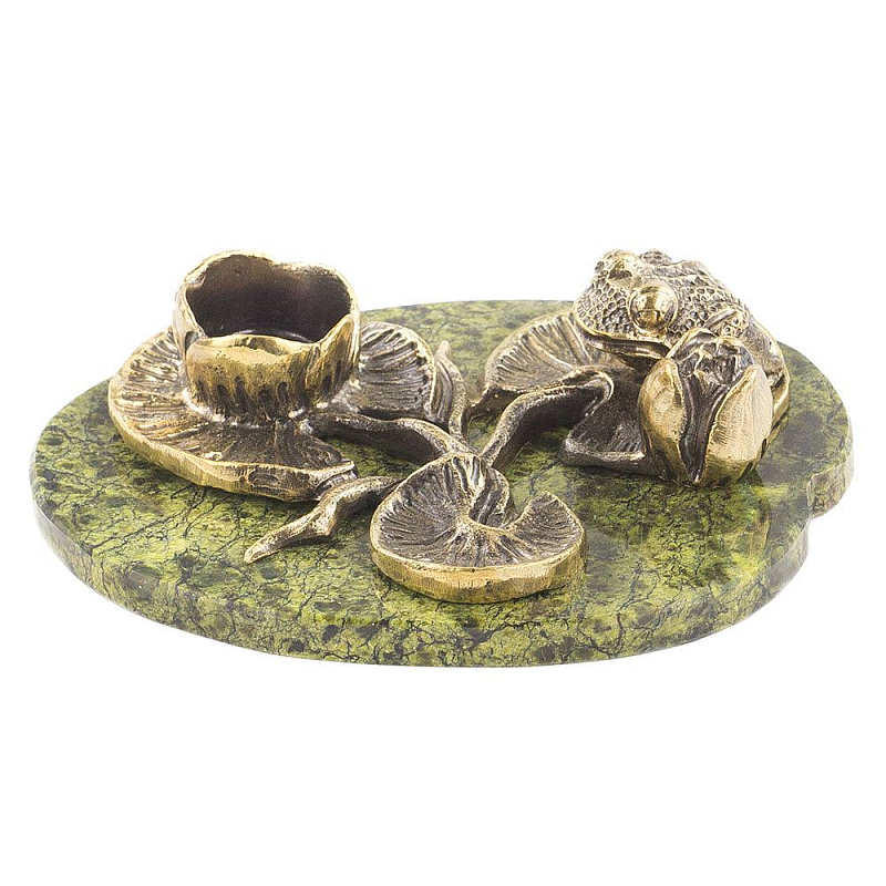 Подсвечник из бронзы и натурального камня змеевик Stone Candlestick Змеевик Бронза Подсвечник из бронзы и натурального камня змеевик Stone Candlestick Змеевик Бронза в Брянске | Loft Concept