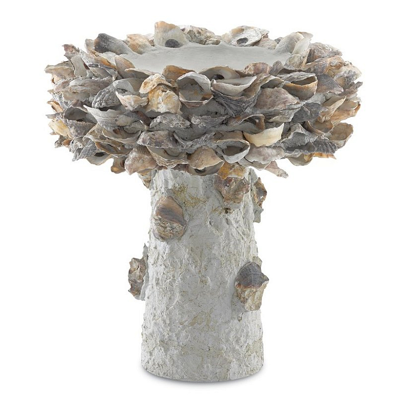 Статуэтка Oyster Shell Small Bird Bath Серый Статуэтка Oyster Shell Small Bird Bath Серый в Брянске | Loft Concept