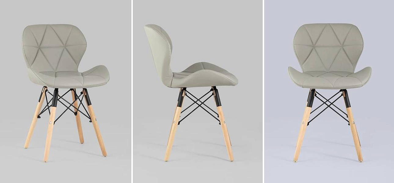 Стул Jeroen Chair Серая Экокожа Стул Jeroen Chair Серая Экокожа - Loft-Concept в Брянске