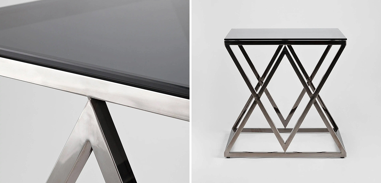 Стол приставной Geometry Rhombus Dark Chrome Стол приставной Geometry Rhombus Dark Chrome - Loft-Concept в Брянске