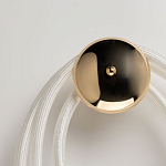 Бра с круглым золотистым основанием и белыми изогнутыми световыми линиями Luke Lampco Tracer Lamp варинант исполнения - 5 | Loft Concept в Брянске