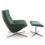 Кресло вращающееся с подставкой для ног зеленое Verdante варинант исполнения - 3 | Loft Concept в Брянске