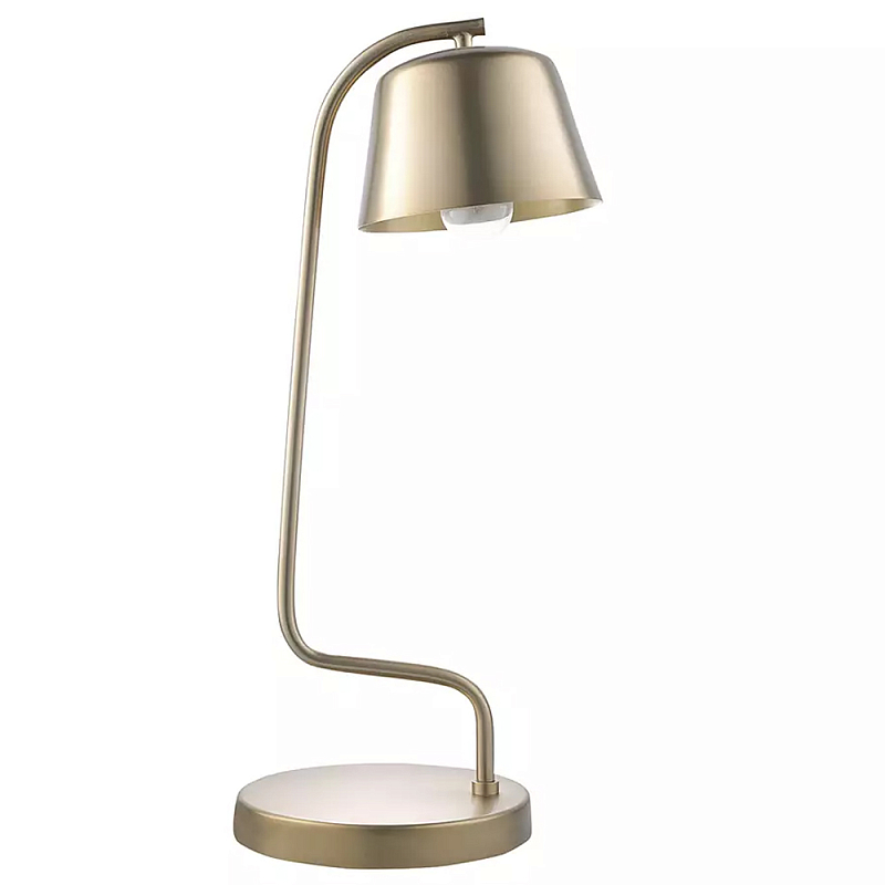 Настольная лампа золотистая на изогнутом основании Golden Lamp on Curved Base Золотой Настольная лампа золотистая на изогнутом основании Golden Lamp on Curved Base Золотой в Брянске | Loft Concept