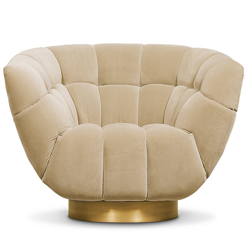 Кресло BRABBU Essex Armchair Бежево-серый Латунь Кресло BRABBU Essex Armchair Бежево-серый Латунь в Брянске | Loft Concept