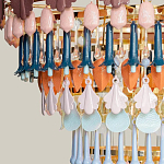 Люстра круглая с декором из разноцветных элементов в виде листьев Changing Seasons варинант исполнения - 5 | Loft Concept в Брянске