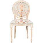 Стул из массива бука светло-серый с растительным орнаментом Raffael Angel Grey Chair варинант исполнения - 1 | Loft Concept в Брянске