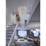 Люстра многоярусная с каркасом из металла и прозрачными подвесками FAIRYTREE Light варинант исполнения - 4 | Loft Concept в Брянске