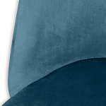 Барный стул со спинкой и металлической подставкой на 4-х деревянных ножках Синий Велюр Vendramin Chair варинант исполнения - 3 | Loft Concept в Брянске