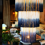 Люстра круглая трехъярусная из бахромы Indigo Gradient Braided Fringe варинант исполнения - 1 | Loft Concept в Брянске