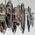 Люстра подвесная круглая с овальными подвесками из стекла дымчатого цвета Harlow Crystal Round варинант исполнения - 4 | Loft Concept в Брянске