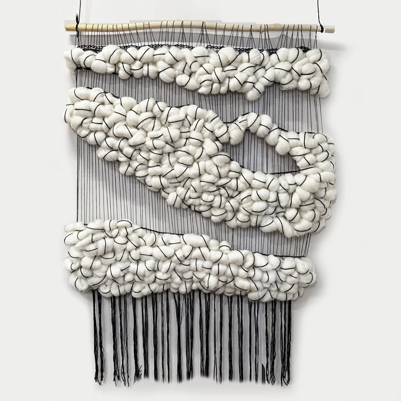 Гобелен из шерсти Облака черные нити Черный в Брянске | Loft Concept 