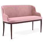 Банкетка пыльно-розовый велюр со спинкой и подлокотниками на 4-х деревянных ножках Aurora Pink варинант исполнения - 1 | Loft Concept в Брянске