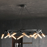 Люстра круглая с трубчатыми лампочками Vanguard Circle варинант исполнения - 3 | Loft Concept в Брянске