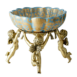 Чаша с орнаментом на бронзовых ножках в виде ангелов Eden Garden варинант исполнения - 3 | Loft Concept в Брянске