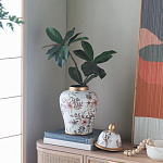 Ваза с нежным цветочным узором в пастельных тонах и крышкой с золотым акцентом Chinoiserie Ceramics варинант исполнения - 6 | Loft Concept в Брянске