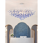 Люстра овальная с синими стеклянными подвесками в форме капель FAIRYTREE Light варинант исполнения - 3 | Loft Concept в Брянске