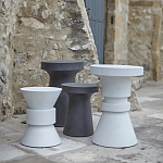 Приставной стол из искусственного камня Chess White варинант исполнения - 4 | Loft Concept в Брянске