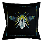 Подушка декоративная пчела сине-зеленый узор Ikat Pattern варинант исполнения - 1 | Loft Concept в Брянске