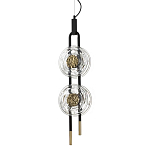 Подвесной светильник с 2-мя прозрачными стеклянными плафонами и золотистыми центральными вставками Virelia  варинант исполнения - 1 | Loft Concept в Брянске