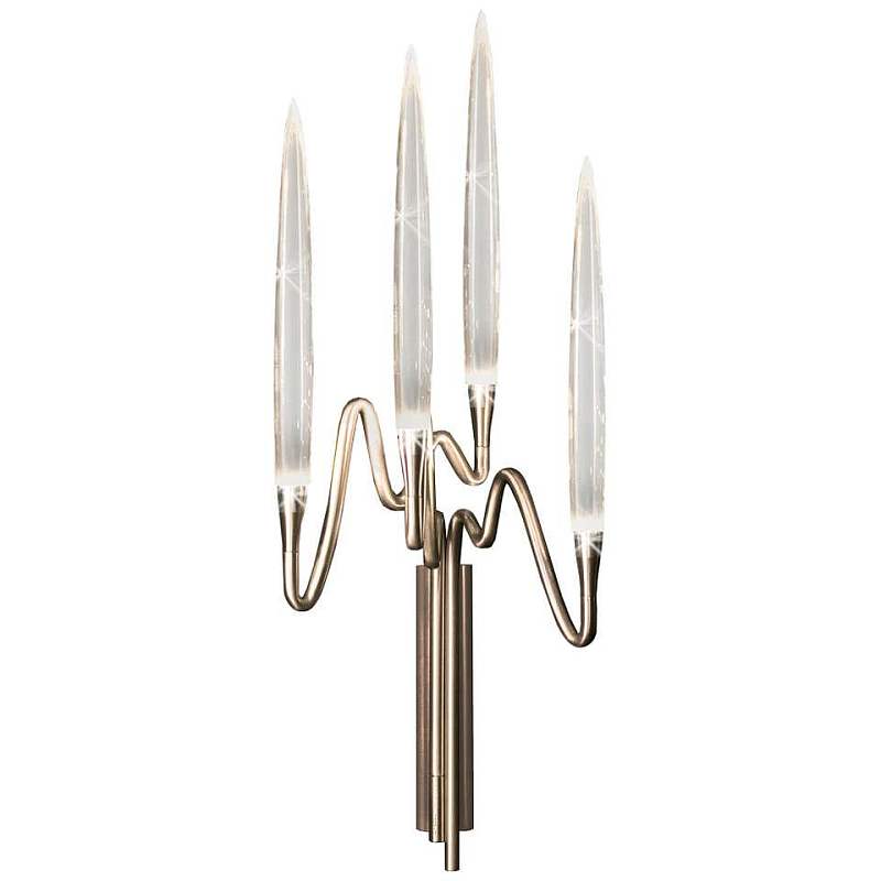 Бра Golden candle 3 Wall Sconce 4 лампы Прозрачный Золотой в Брянске | Loft Concept 
