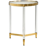 Золотой приставной столик с круглой стеклянной столешницей Weightless Table варинант исполнения - 1 | Loft Concept в Брянске