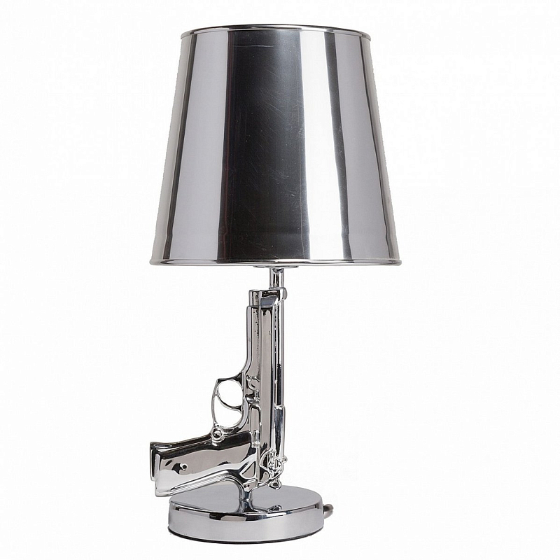 Настольная лампа Flos Guns Bedside Chrome Белый Серебряный Настольная лампа Flos Guns Bedside Chrome Белый Серебряный в Брянске | Loft Concept