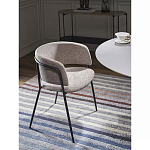 Стул полукруглый с каркасом из металла и мягким сиденьем и спинкой Soft Chenille варинант исполнения - 6 | Loft Concept в Брянске