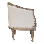 Кресло низкое с мягкой обивкой из льна на 4-х деревянных ножках Emile Armchair beige варинант исполнения - 1 | Loft Concept в Брянске