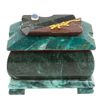 Шкатулка прямоугольная с зеркалом из натурального камня змеевик Stone Casket варинант исполнения - 2 | Loft Concept в Брянске