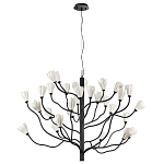 Люстра подвесная черного цвета с ветвями и белыми фарфоровыми цветами Floralis варинант исполнения - 10 | Loft Concept в Брянске