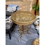 Столик приставной золотистый с орнаментом на столешнице Tanzania варинант исполнения - 5 | Loft Concept в Брянске