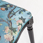 Стул из массива бука бирюзовый с изображением птиц в саду Turquoise Chinoiserie Bird Chair варинант исполнения - 4 | Loft Concept в Брянске