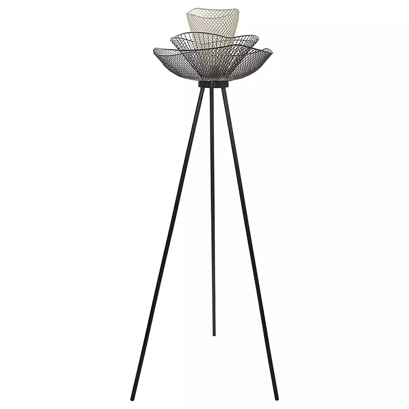Торшер с трехъярусным плафоном из металлической сетки Metal Mesh Floor Lamp Белый Черный Серый Торшер с трехъярусным плафоном из металлической сетки Metal Mesh Floor Lamp Белый Черный Серый в Брянске | Loft Concept